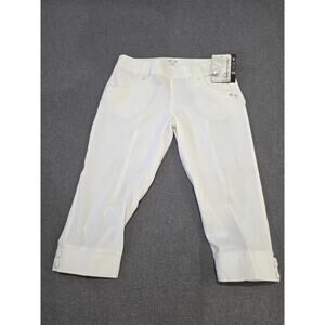 Womens 6 New NWT Golf Palm Capri Pants Pockets Long UPF 50 White Oakley Knee